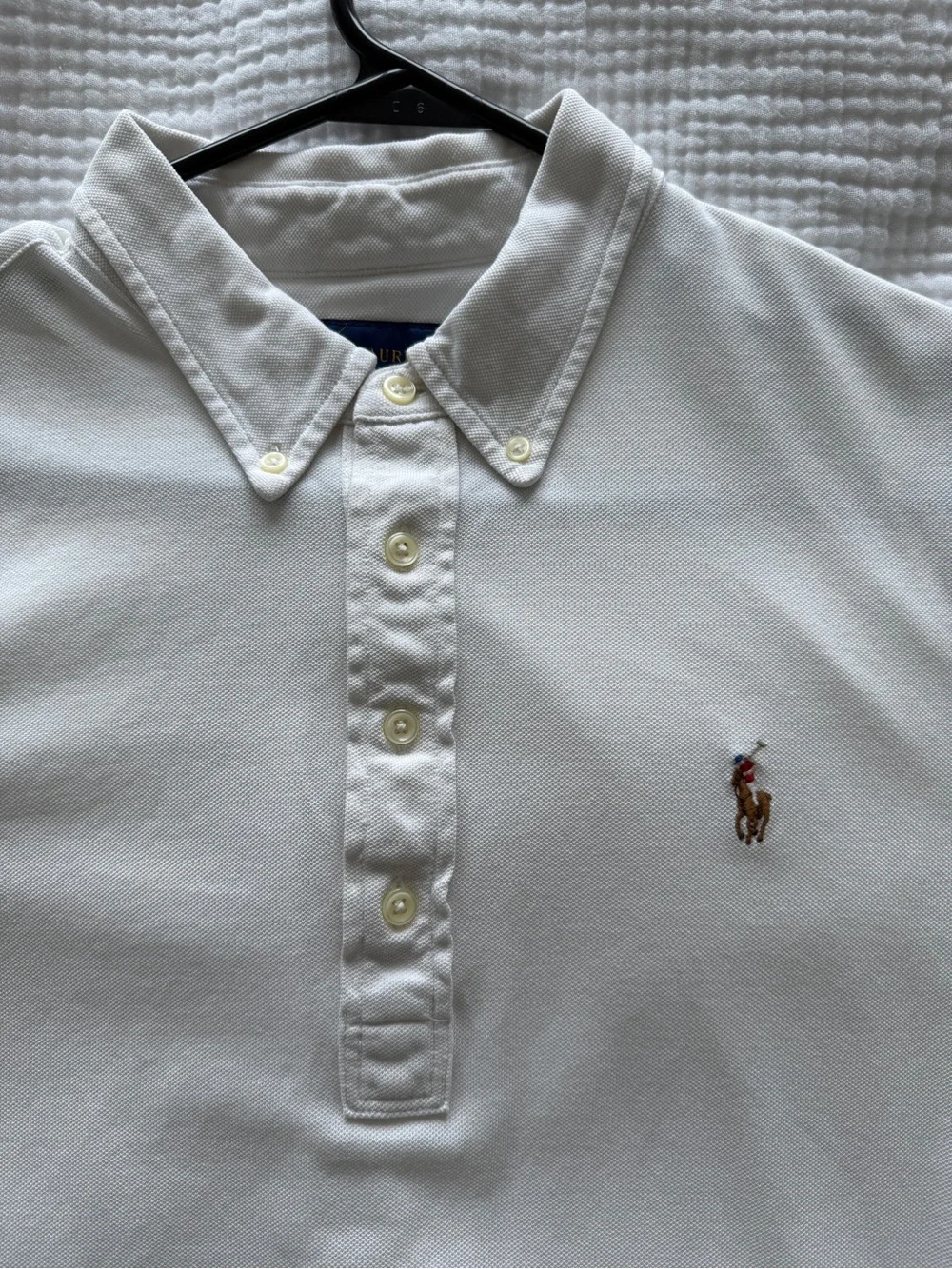 Ralph Lauren White Short-Sleeve Polo with Embroidered Pony